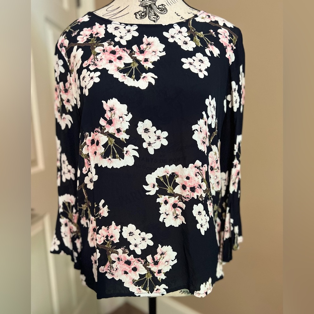 Navy dress with flowers